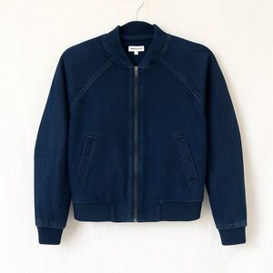 Hemsmith NYC indigo fleece lined bomber jacket zip XS